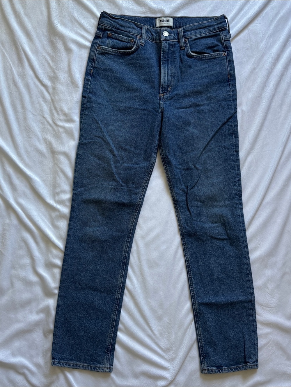 Agolde Men’s Dark Indigo Slim Straight Jeans